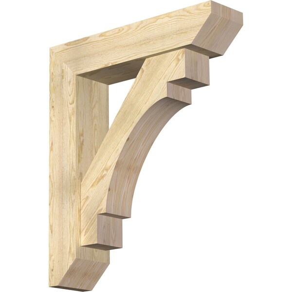 Ekena Millwork Merced Slat Rough Sawn Bracket w/ Offset Brace, Douglas Fir, 8"W x 34"D x 40"H BKT0806X34X40MRC06RDF - main